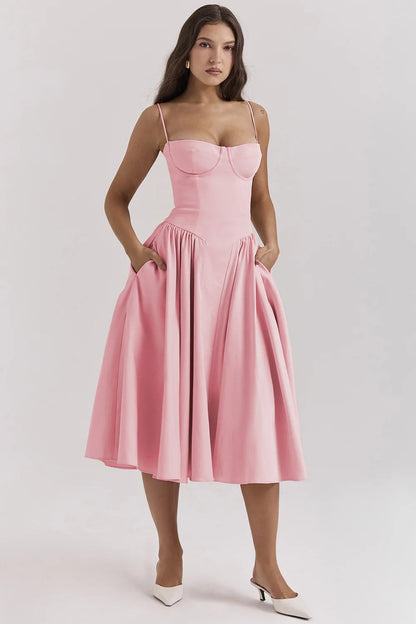 Calliope | Women's Sleeveless Structured Midi Summer Dress