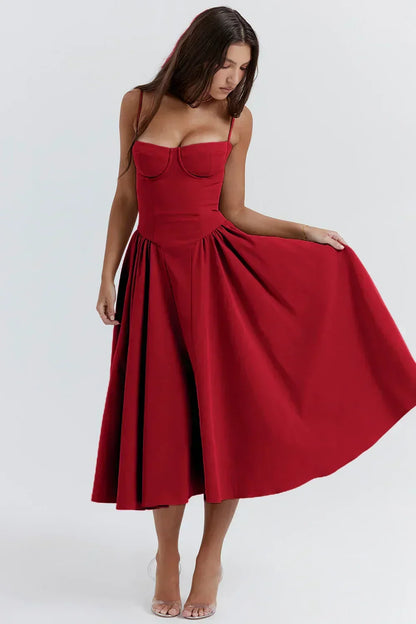 Calliope | Women's Sleeveless Structured Midi Summer Dress