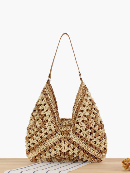 Jenny | Women’s Embroidered Woven Crochet Shoulder Beach Bag
