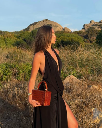 Lilith | Women's Halter Backless Maxi Summer Dress