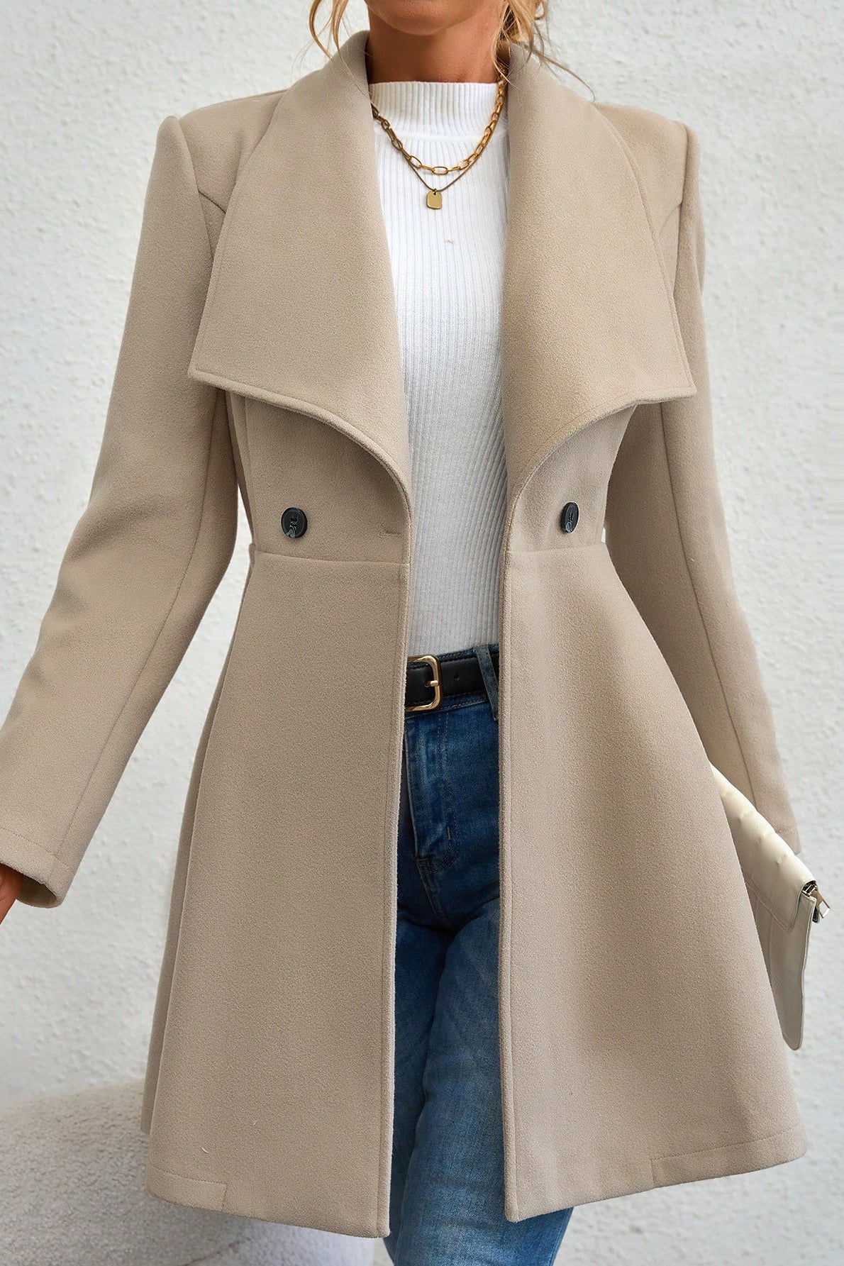 Meredith | Women's Open Front Shawl Collar Longline Jacket