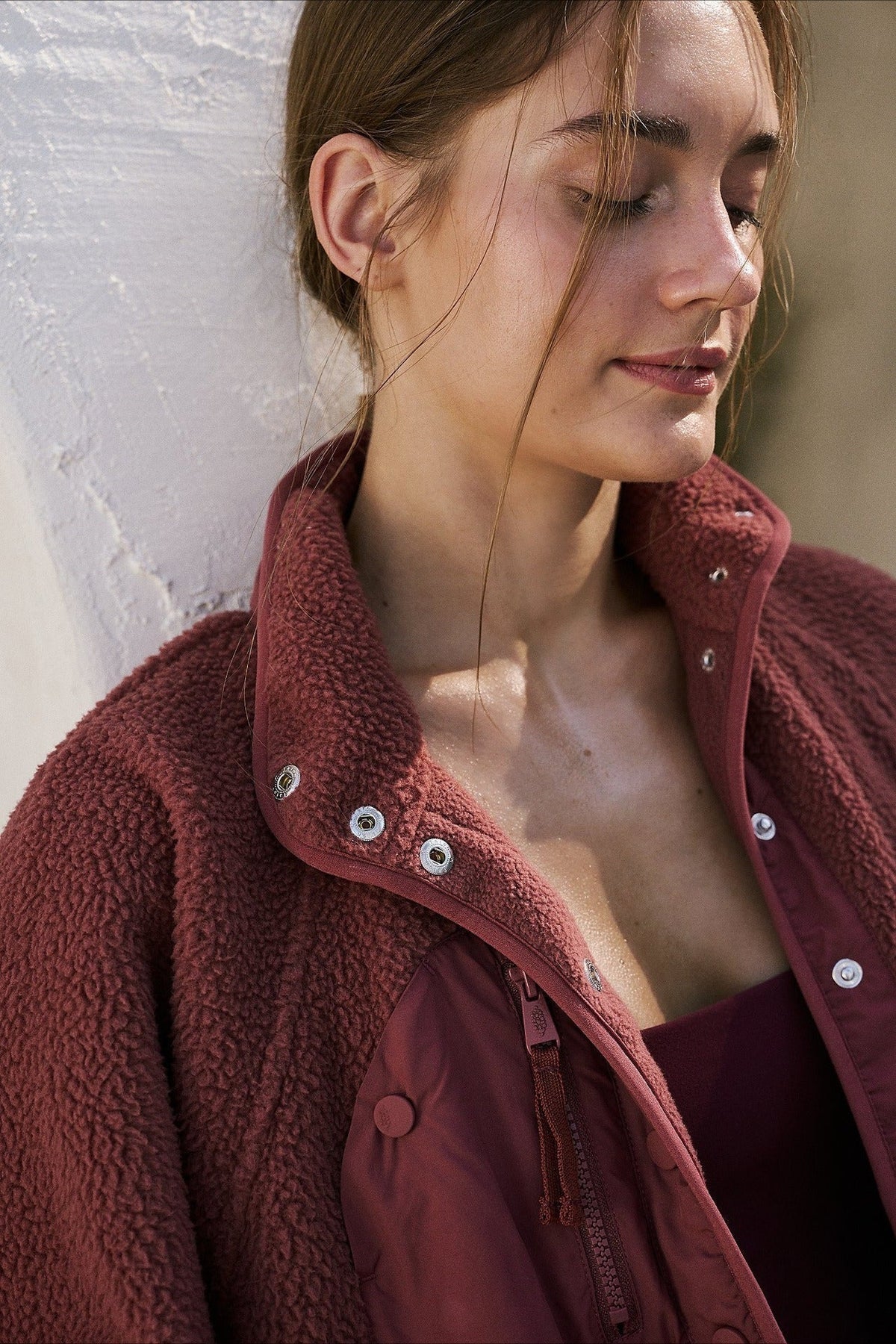 Regine | Women's Sherpa Fleece Teddy Jacket with Buttons