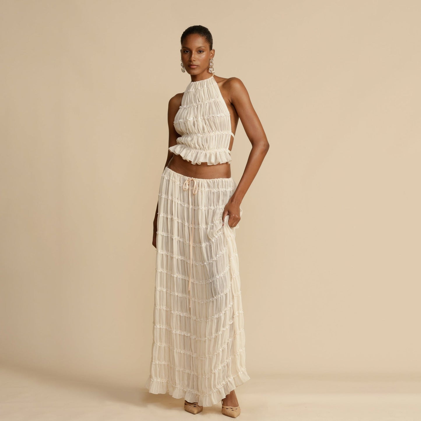 Araceli | Women's Bohemian Ruffle Summer Vacation Two-Piece Set