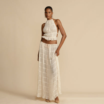 Araceli | Women's Bohemian Ruffle Summer Vacation Two-Piece Set
