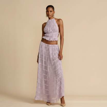 Araceli | Women's Bohemian Ruffle Summer Vacation Two-Piece Set