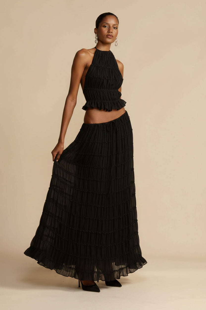 Araceli | Women's Bohemian Ruffle Summer Vacation Two-Piece Set