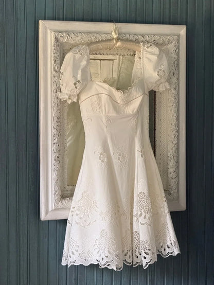 Amelie Lace Square Neck A-Line Dress