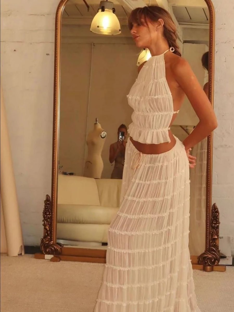 Araceli | Women's Bohemian Ruffle Summer Vacation Two-Piece Set
